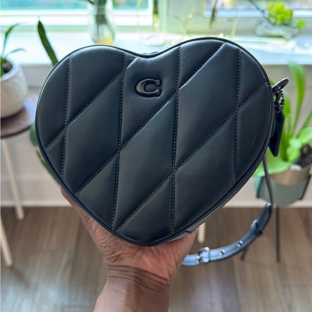 Coach Quilted Heart Shaped Crossbody Bag